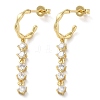 Rack Plating Brass Micro Pave Clear Cubic Zirconia Stud Earrings EJEW-A045-07G-1