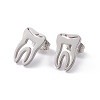 Non-Tarnish 304 Stainless Steel Tooth Shape Stud Earrings for Men Women EJEW-C044-01P-1