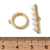 Brass with ABS Imitation Pearl Toggle Clasps KK-N254-89G-4