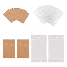 200Pcs 2 Style Cardboard Display Cards and OPP Cellophane Bags CDIS-LS0001-05B