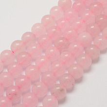 Natural Rose Quartz Bead Strands G-G735-46-12mm