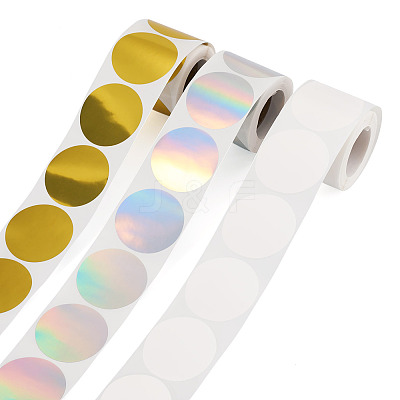 3 Rolls 3 Styles Vinyl Plastic Printable Holographic Stickers OFST-TA0001-10D-1