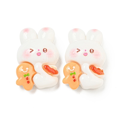 Christmas Rabbit Theme Opaque Resin Decoden Cabochons CRES-B022-04A-1