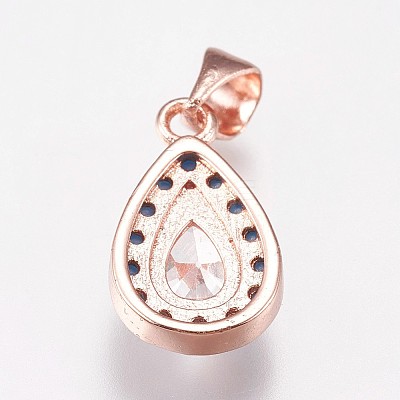 Brass Micro Pave Cubic Zirconia Pendants KK-I614-063RG-1