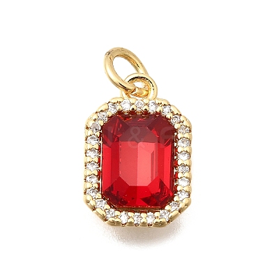 Brass Glass Pendants KK-N289-14G-02-1