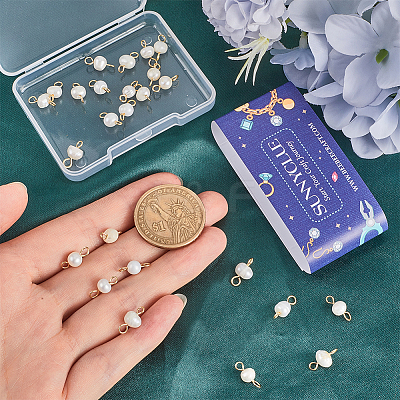 30Pcs Natural Cultured Freshwater Pearl Connector Charms PALLOY-SC00005-1