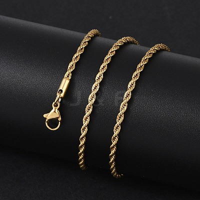Unisex 304 Stainless Steel Rope Chain Necklaces X-STAS-D0002-33G-1