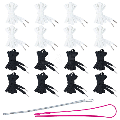 16 Pairs 2 Colors Polycotton Shoelace DIY-FH0010-43-1