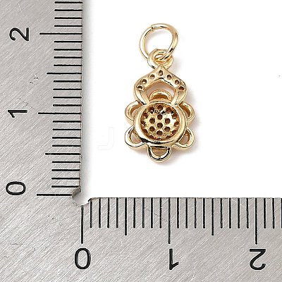 Brass Micro Pave Cubic Zirconia Charms KK-C133-03D-G-1