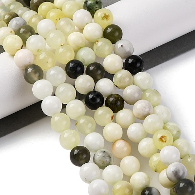 Natural New Jade Beads Strands X-G-F591-16-8MM-1