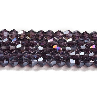 Transparent Electroplate Glass Beads Strands LS-GLAA-F029-4mm-A04-1