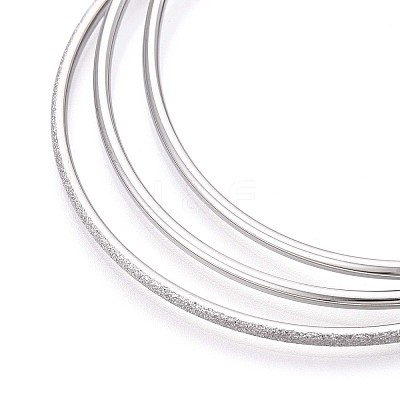 3Pcs 304 Stainless Steel Plain Bangles Set For Women BJEW-N033-01P-1