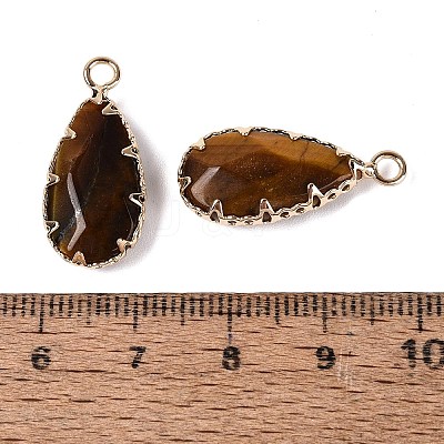 Natural Tiger Eye Faceted Pendants G-Q606-104G-06-1