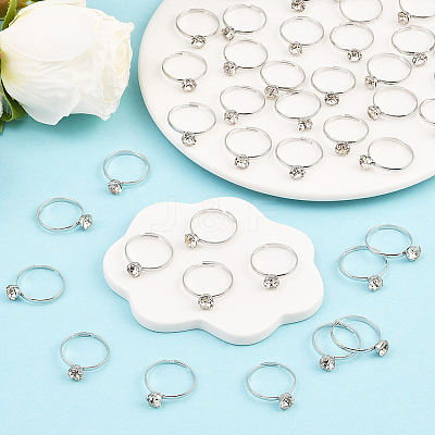 40Pcs Adjustable Alloy Rhinestone Finger Rings for Women RJEW-SP0001-02P-1