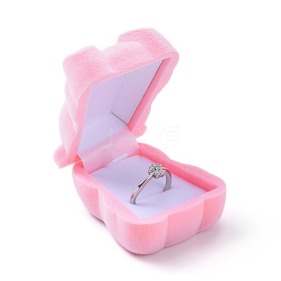 Bear Shape Velvet Jewelry Boxes VBOX-L002-C02-1