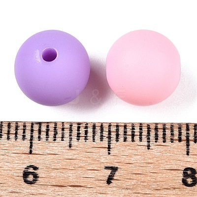 Rubberized Style Imitated Silicone Acrylic Beads MACR-T048-01C-14-1