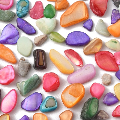 50G Dyed Natural Freshwater Shell Chip Beads BSHE-YW0001-04-1
