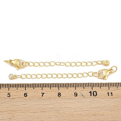 Brass Micro Pave Cubic Zirconia Ends with Chain KK-H480-57G-1