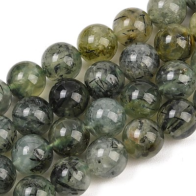 Natural Prehnite Beads Strands G-P322-48-8mm-1