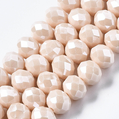 Electroplate Glass Beads Strands EGLA-A034-P8mm-A17-1