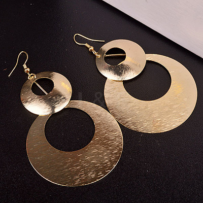 Flat Round Alloy Dangle Earrings FS-WG78CBA-01-1