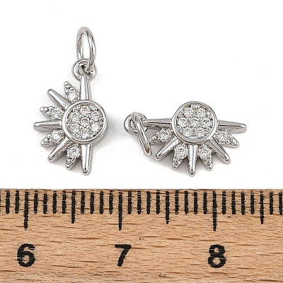 Brass Micro Pave Cubic Zirconia Pendants KK-B150-02P-01-1