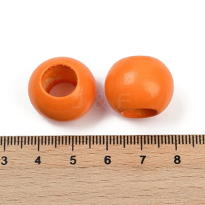 Spray Painted Wood European Beads WOOD-F017-05A-1