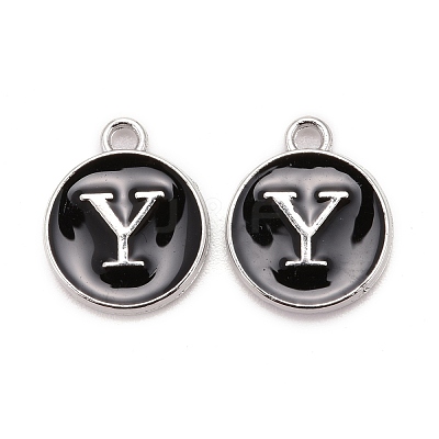Platinum Plated Alloy Charms X-ENAM-S118-02Y-P-1