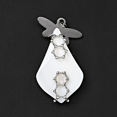 Natural White Shell Pendants SSHEL-C010-03P-1
