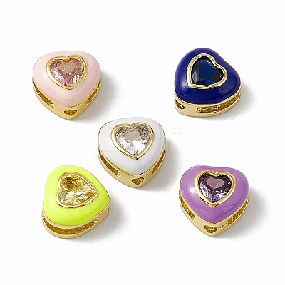 Rack Plating Brass Cubic Zirconia Beads KK-C007-16G-1