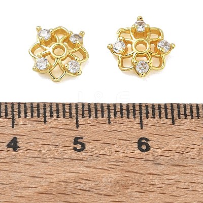Brass Micro Pave Cubic Zirconia Bead Caps CU-CBAE9B1-09G-1
