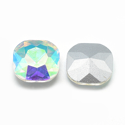 Pointed Back Glass Rhinestone Cabochons RGLA-T032-12x12mm-02-1