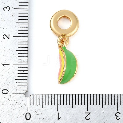 Rack Plating Brass Enamel European Dangle Charms KK-P287-26G-1