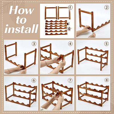 Wood Tabletop Wine Rack ODIS-WH0038-252B-1