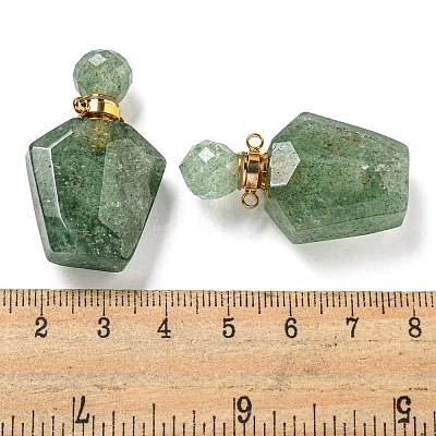 Faceted Natural Green Strawberry Quartz Pendants G-A225-01B-G-1