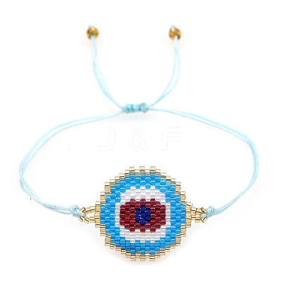 Friendship Evil Eye Loom Pattern Seed Beads Bracelets for Women BJEW-C011-10B-1