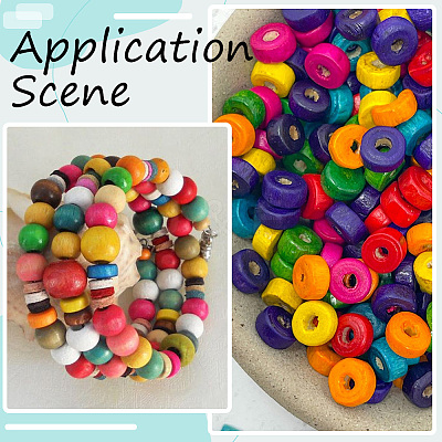 2000Pcs 10 Colors Wooden Beads WOOD-SC0002-38-1