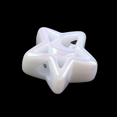UV Plating Opaque Acrylic European Beads AC-CBA6658-04A-1