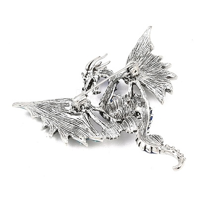 Dragon with Evil Eye Alloy Rhinestone with Plastic Lapel Pins for Backpack Clothes JEWB-G043-02B-1