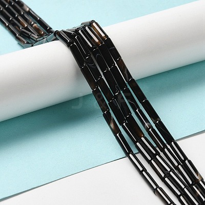 Natural Black Agate Beads Strands G-H013-49-1