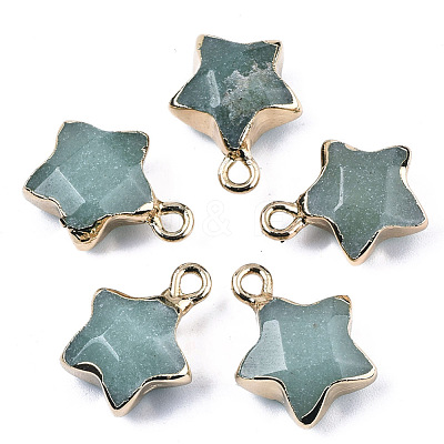 Natural Green Aventurine Pendants G-N326-36H-1