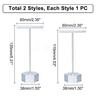 2Sets 2 Style T Shape Iron Earring Displays EDIS-PH0001-09-1