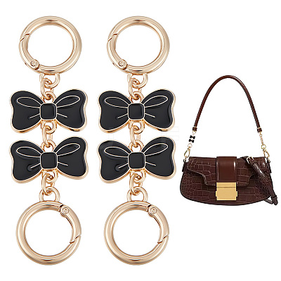 2Pcs Alloy Enamel Bowknot Link Purse Strap Extenders FIND-UN0003-18B-1