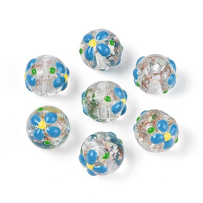 Luminous Handmade Gold Sand Lampwork Beads LAMP-N035-04B-1