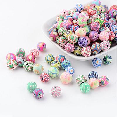 Handmade Polymer Clay Beads FM10mmY-1