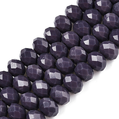 Opaque Solid Color Imitation Jade Glass Beads Strands EGLA-A044-P8mm-D11-1