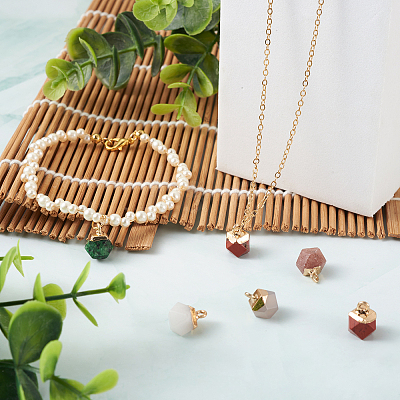 12Pcs 6 Style Natural Gemstone Charms G-FW0001-24-1