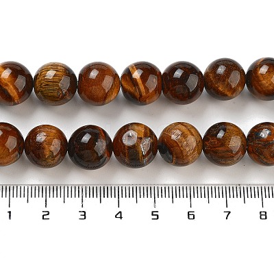Natural Tiger Eye Round Bead Strands G-R200-12mm-1