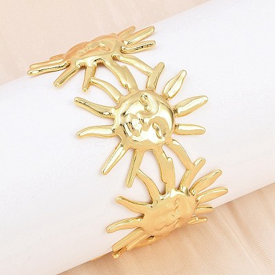 304 Stainless Steel Cuff Bangles for Women BJEW-P363-08G-1
