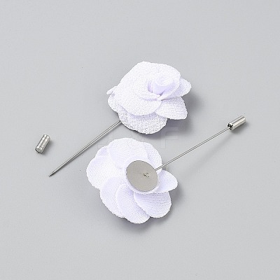Flower Polyester Brooches JEWB-WH20006-01G-1